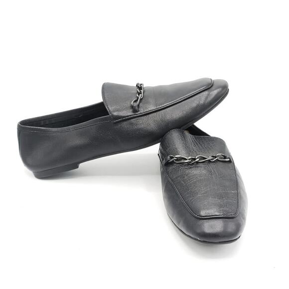 Naturalizer Black Leather Loafers w Chain Detail | Quiet Luxury Fall Capsule - Picture 3 of 16